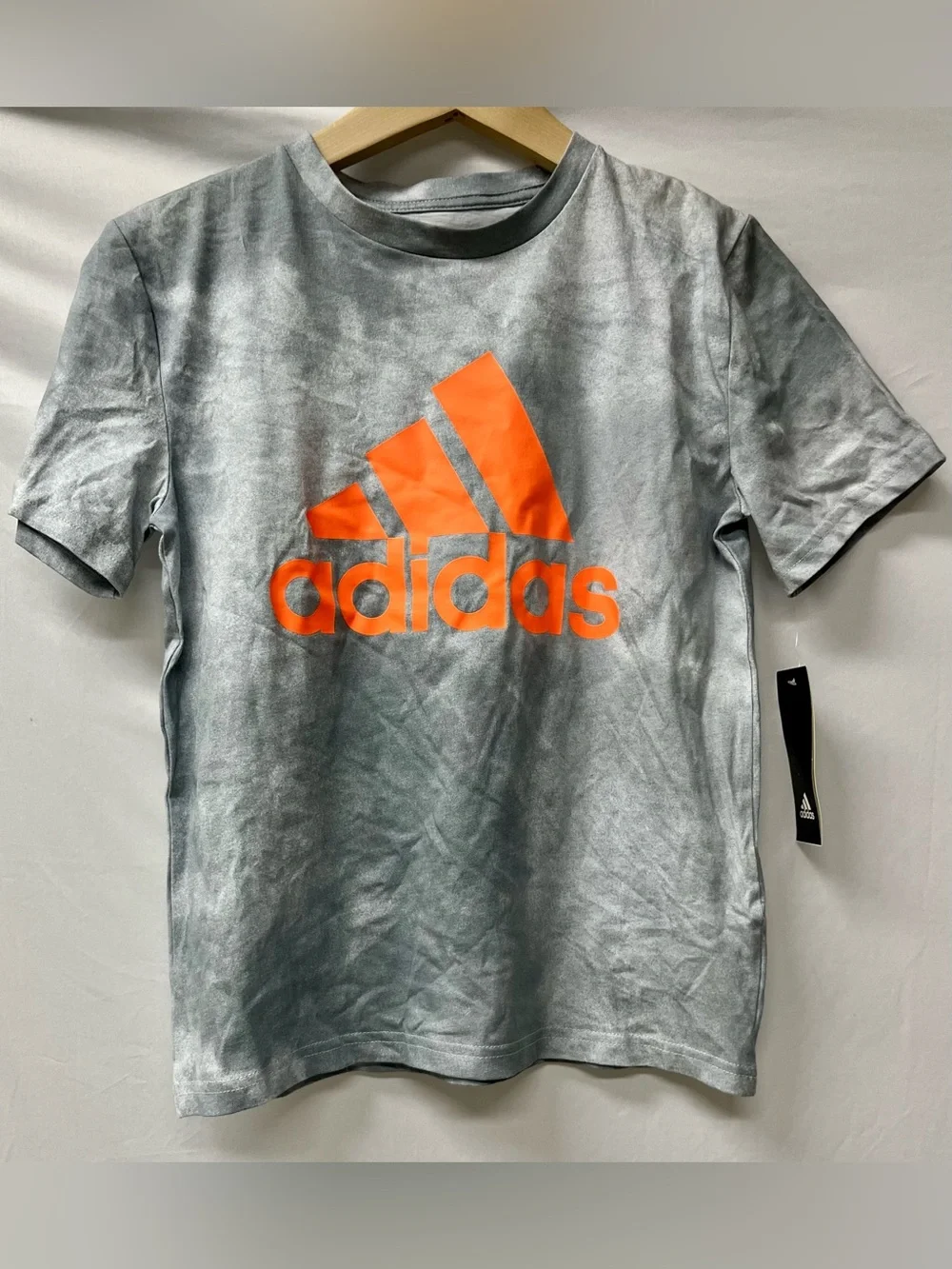 Brand New-Kids Adidas Logo Tee in color Blue Oxide with Bright Orange Logo